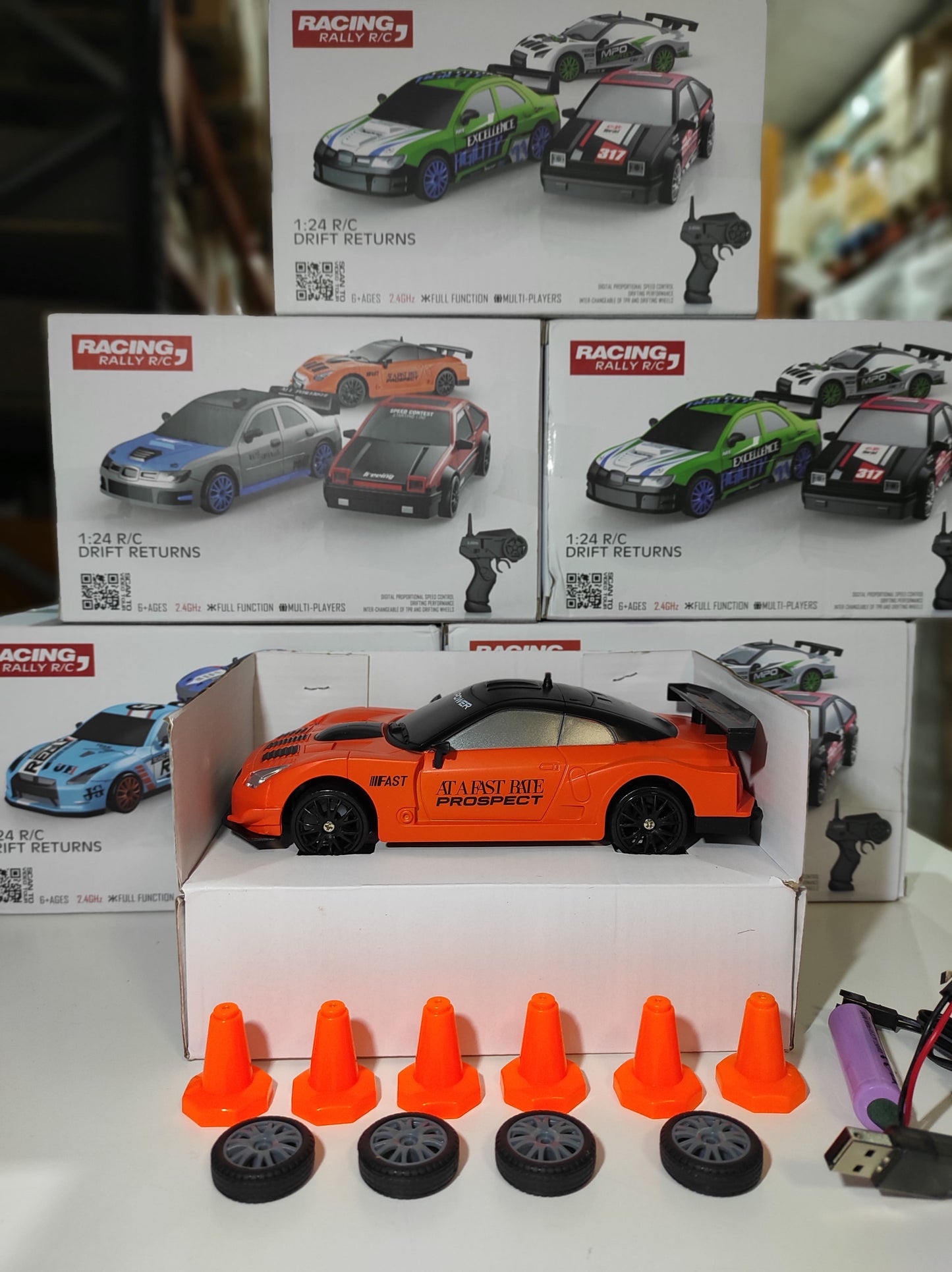 Coche teledirigido drift 1:24 GTR NARANJA - additional image 4